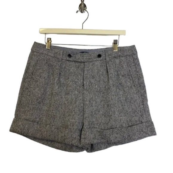 Gap Grey Wool Cuffed Dress Shorts Size 8 - Picture 1 of 9